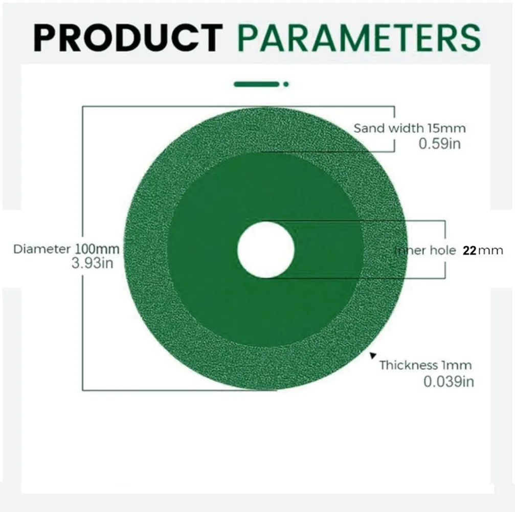 1pc Glass Cutting Disc 22mm Hole Diamond Marble Ceramic Tile Jade Grinding Blade Crystal Wine Bottles Brazing Grinding Dis
