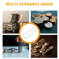 5Pcs Coin Storage Tubes Transparent Plastic Airtight Sealed Lid Holder for Quarters Collecting Coin Organizer Supplies 4