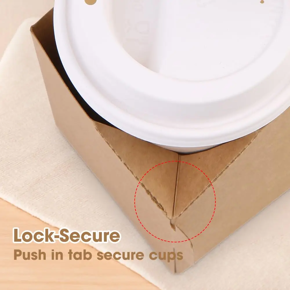 Drink Holder with Handle Paper Cup Holder Coffee Drink Holder Tray Disposable Takeaway ... - SKU DHH01300 - UGI Packaging