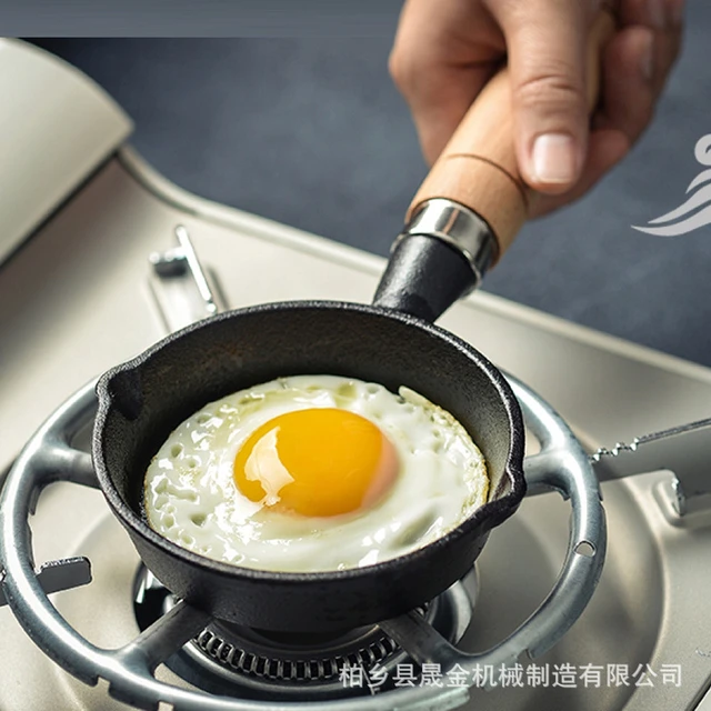 Cast iron mini omelette pan non-stick pan egg dumpling artifact pouring oil  small pot pouring oil hot oil small pot pan