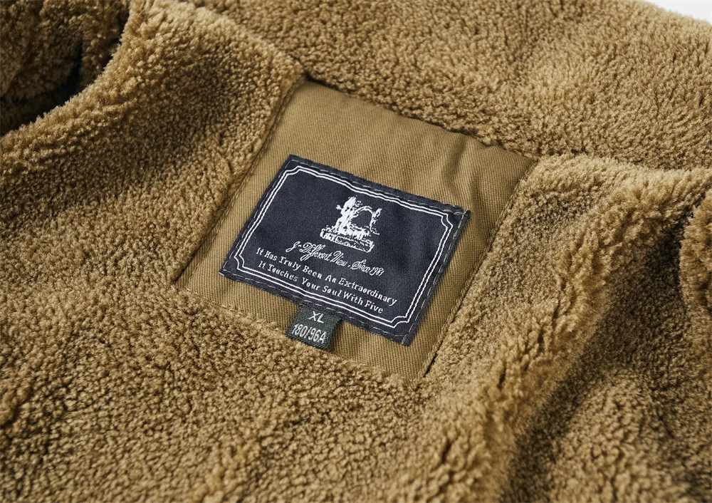Herren Militärische Taktische Jacke Winddichte Thermo-Fliegerjacke Herbst Winter Fleece Gefütterte Arbeitskleidung Jacke Verdickter Reversmantel Herren – Detail 22