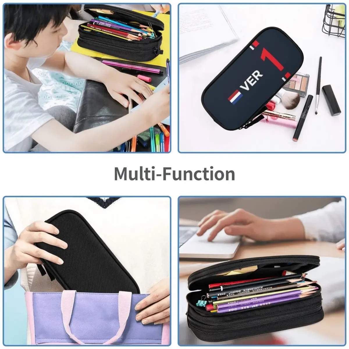 F1-#1 Verstappen Pencil Cases Large Capacity Pen Bags Pen Box Pencil Pouch For Boys Girls Students Stationery School