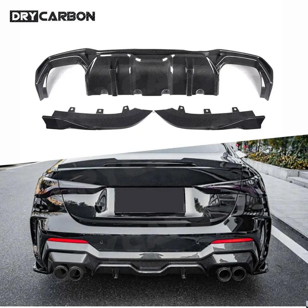 

For BMW 4 Series G22 G23 Coupe 2021 + Dry Carbon Fiber Rear Bumpers Lip Diffuser Side Splitters Car Styling Bodykits Accessories