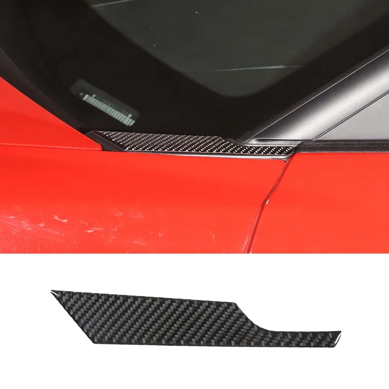 

For Chevrolet Corvette C6 2005-2013 Soft Carbon Fiber Car Hood Triangular Panel Sticker Car Exterior Decoration Accessories