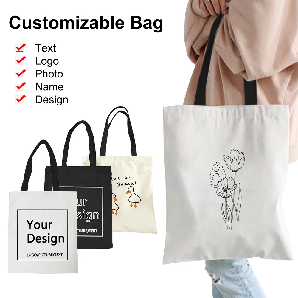 

Personalized Customize Name Shoulder Bags Folding Handbags Large-capacity Reusable Shopping One-shoulder Bag Customized pattern