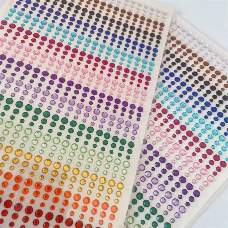 15 색 아이 스티커, 다이아몬드 스티커, 아크릴 원형 컬러 메이크업, 빛나는 성능, 대용량 데코, 900 개