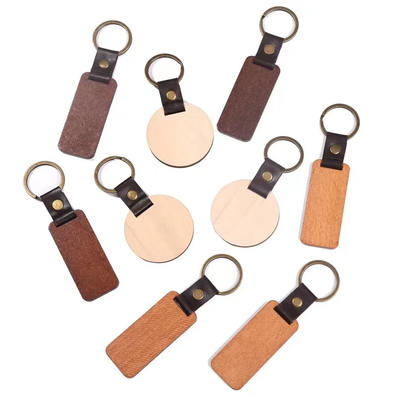 WoodenKeychainKeyringBlanksBulkforMenLaserEngravingAccessories