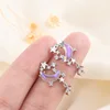 925 Sterling Silver Female Luxury Crystal Round Stud Earrings Vintage Wedding Jewelry White Zircon Stone Earrings 2