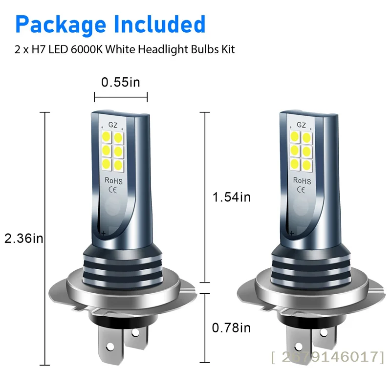 【YY26】2Pcs H7 LED 헤드라이트 전구 키트 자동차 안개등 110W SuperBright 로우 빔 6000K 방수 슈퍼 브라이트 차량 액세서리용
