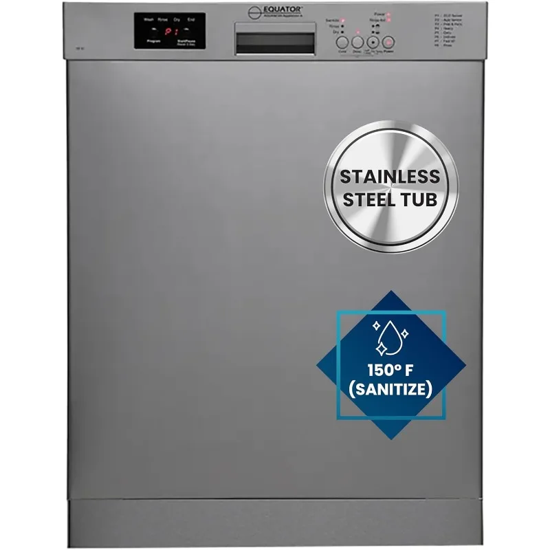 Equator 24 in Dishwasher 14 pl SANI 150F Water 3.4g Quiet 51 dB 120V E-Star (Stainless) 4