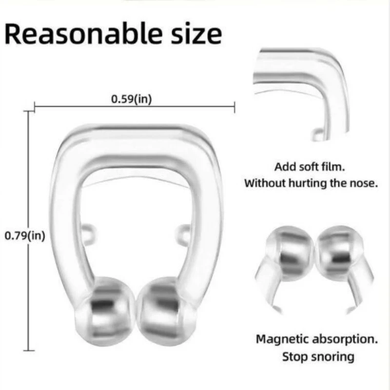 Anti Snore Stop Snoring Nose Clip Silicone Magnetic Sleep Tray Sleeping Aid Apnea Guard Night Device with Case Snoring Solution 6