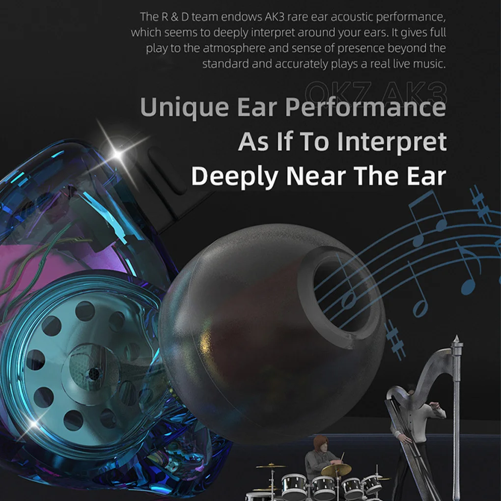 QKZ AK3 FiLe Wired Earbuds In Ear 3.5mm Cellphone Earphone Hands-free Long Cord Running Smartphone Headset