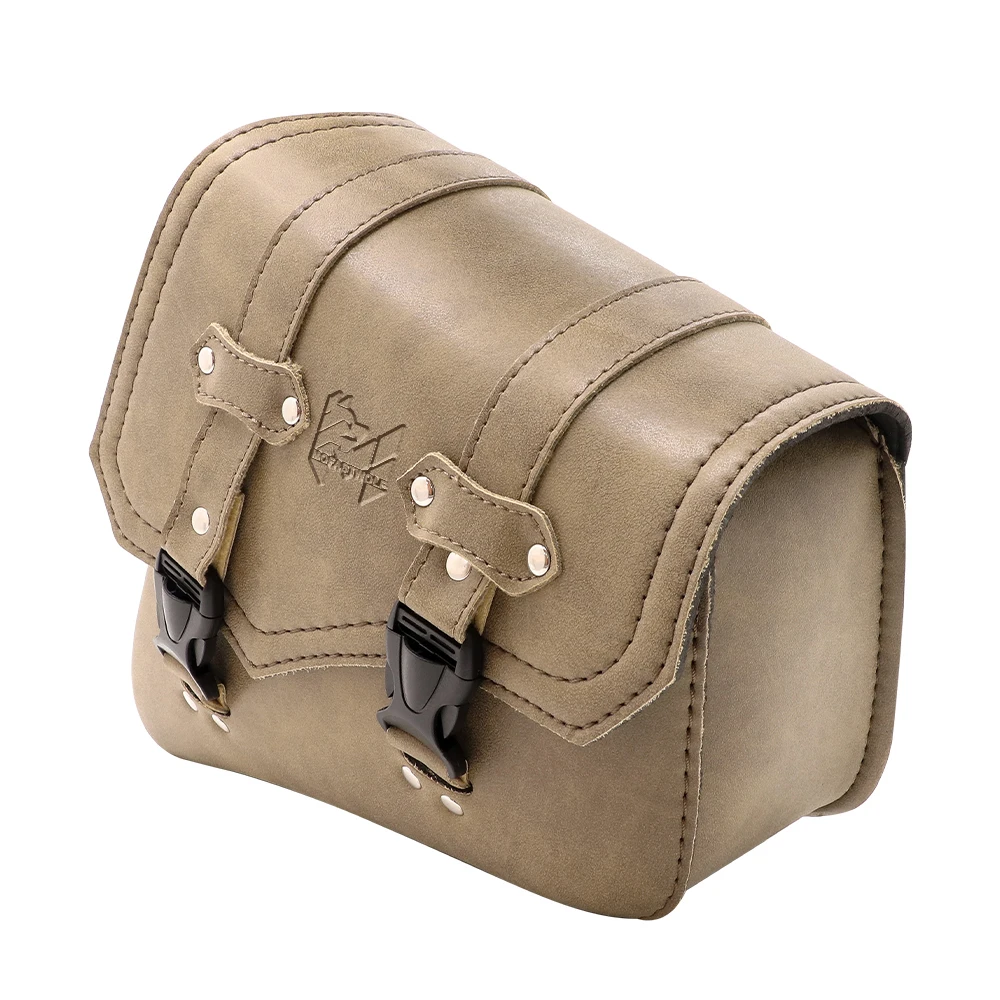 Universal Motorcycle Side Saddle Bags PU Leather SwingArm Tool Bag Plastic Buck Cafe Racer Luggage Bag For Cruiser Custom