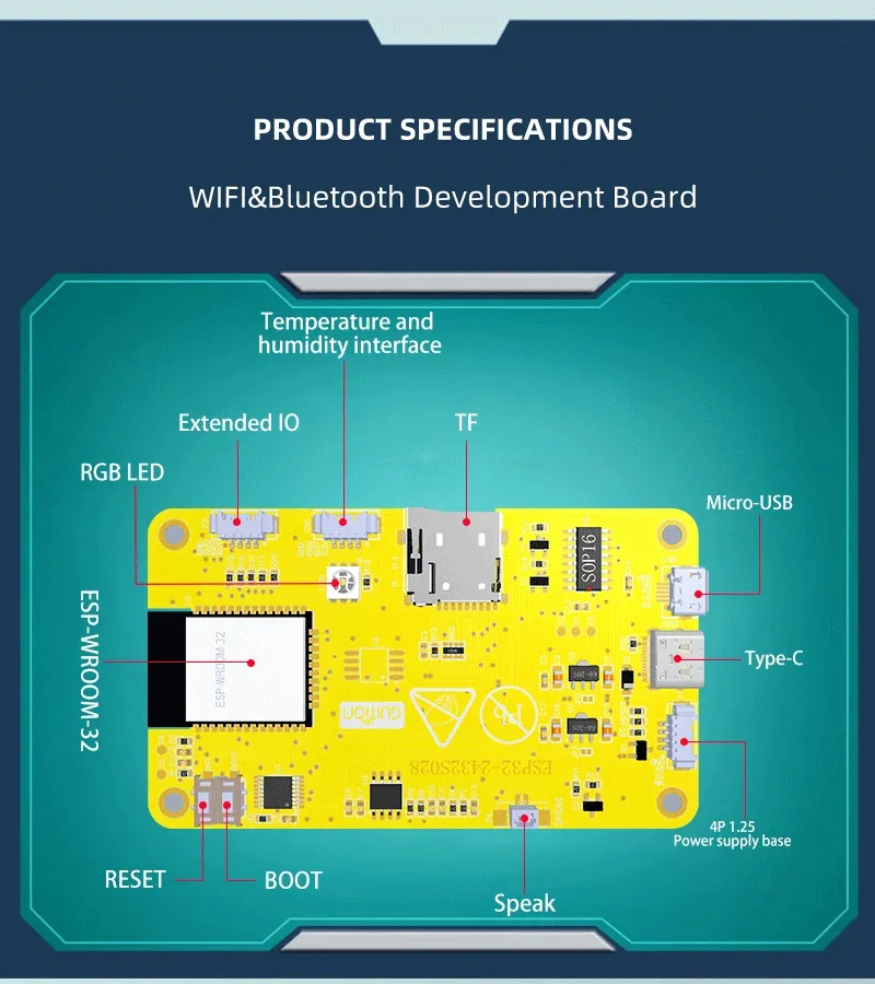 2.8 Inch Display Screen ESP32 for Arduino LVGL WIFI BT Development Board 240*320