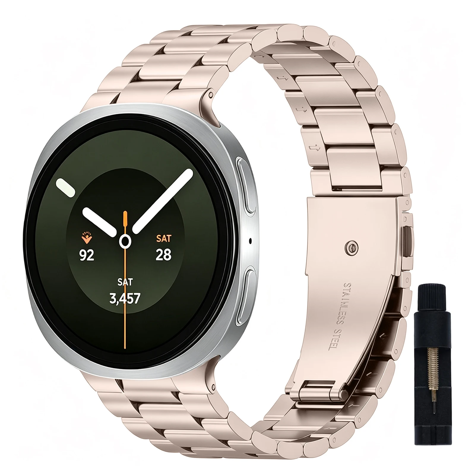 Premium Stainless Steel Metal Band - Elegant Link Bracelet Strap