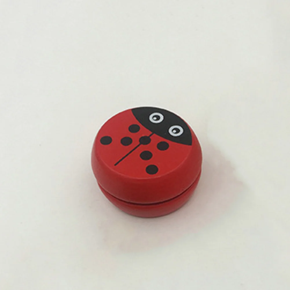Wooden Yoyo Ball Kids Wood String Toy Safe YoYo For Hobby Collectibles Ladybird Pattern Design Small