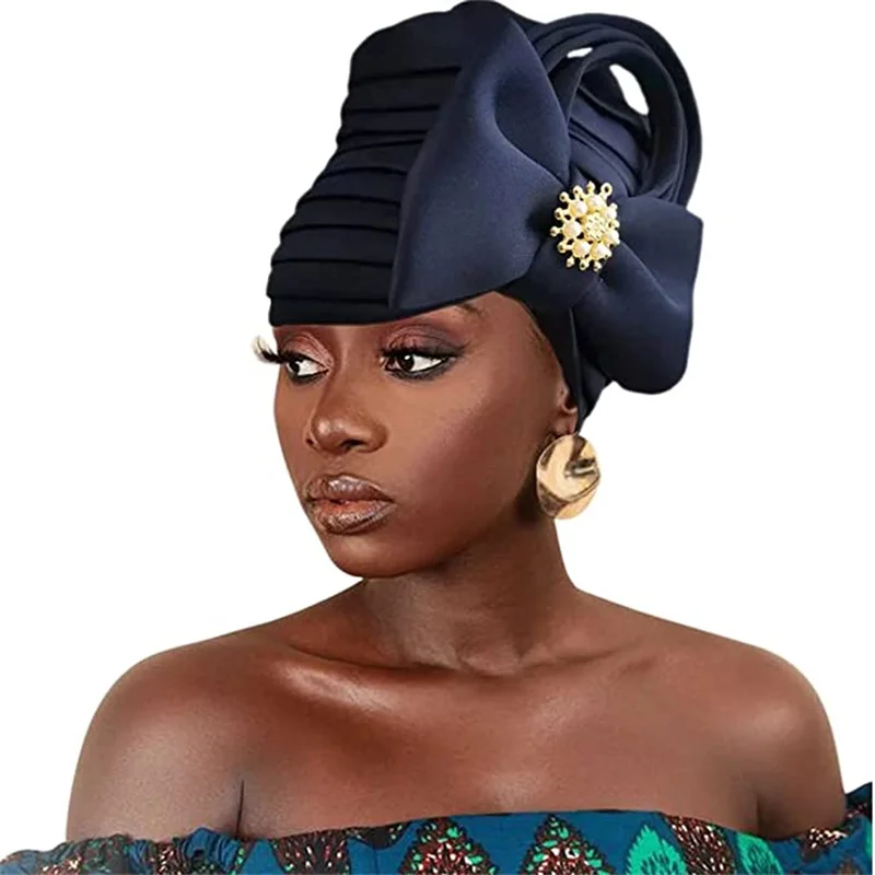 Multilayer Bow-tie African Headtie for Women Diamond Turban Caps Nigerian Wedding Gele Muslim Headscarf Bonnet Female Head Wraps handmade african headtie nigeria wedding gele ready to wear turban caps muslim headwraps female headscarf bonnet turbante mujer