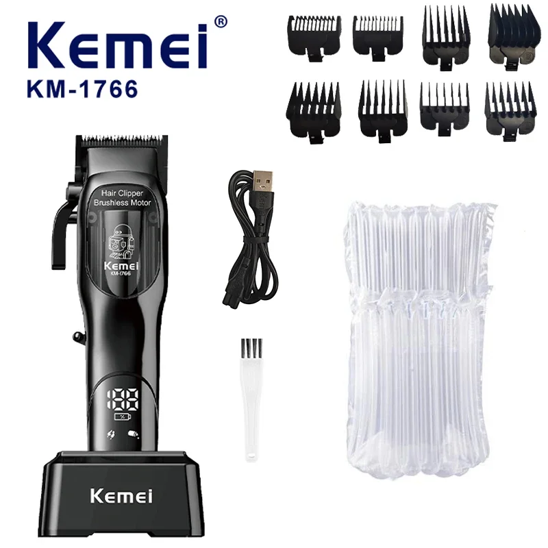 Kemei KM-1766 new digital hair clipper, hair salon specific electric push shear, high-power oil head shear 2