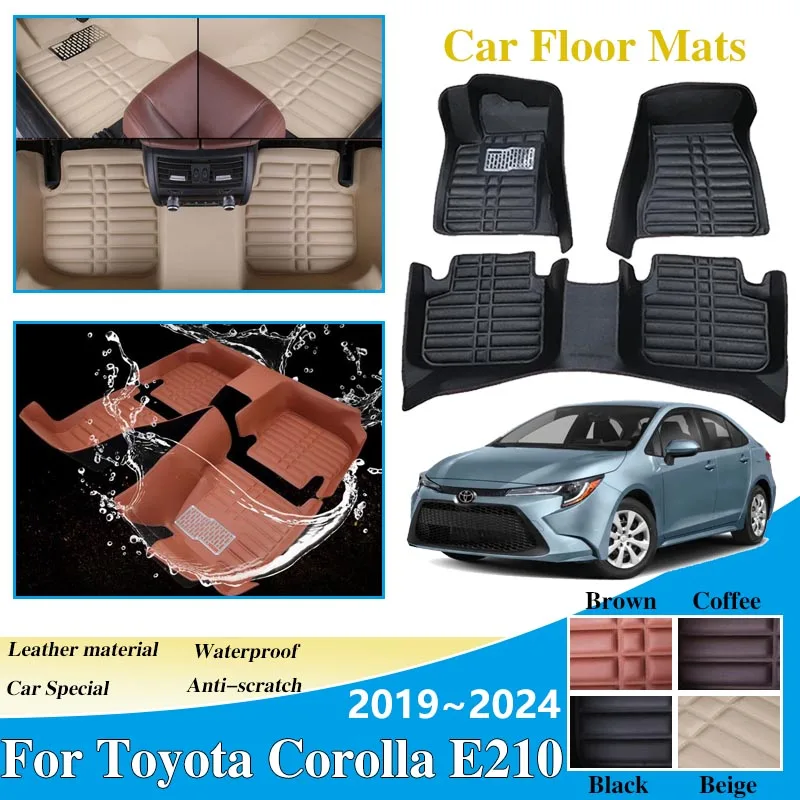 

Car Mats Leather For Toyota Corolla E210 2019 2020 2021~2024 LHD Waterproof Foot Pads Leather Liner Carpet Interior Accessories