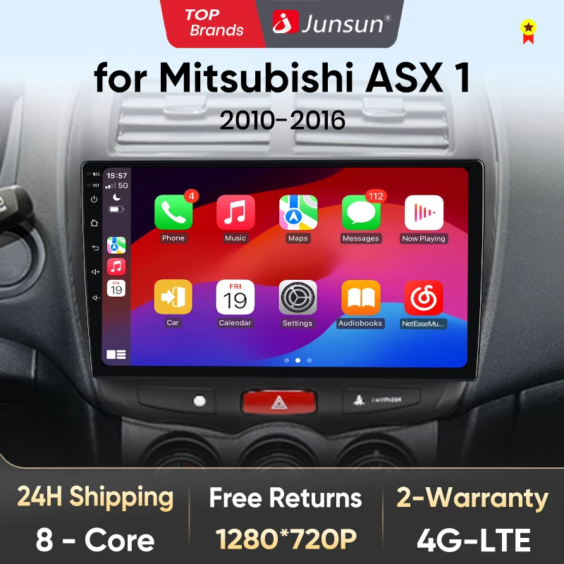 Junsun V1 AI voix sans fil CarPlay Android Auto Radio pour Mitsubishi ASX 4G voiture multimédia GPS 2din autoradio
