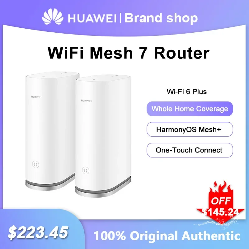 Huawei Wifi Mesh 7 Router Ax6600 Copertura Domestica Intera Ripetitore Di Segnale Wireless Harmonyos Mesh + Amplificatore Wi-Fi One-Touch Connect