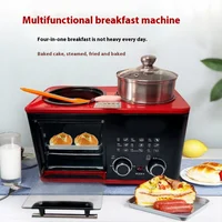 Multifunctio 4 in 1 Breakfast Machine Mini Bread Toaster Baking Oven Omelette Fry Pan Hot Pot Boiler Food Steamer home appliance 1