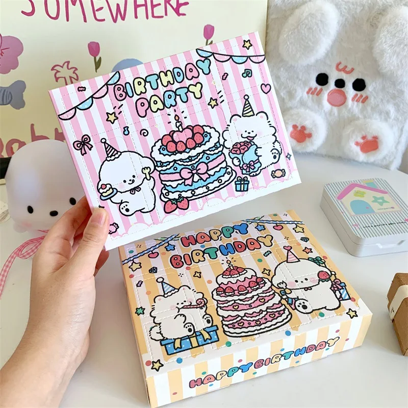10Pcs birthday present Box DIY Advent Surprise Empty Treat Boxes Favor Candy Biscuit Party Paper Packaging Case Gift