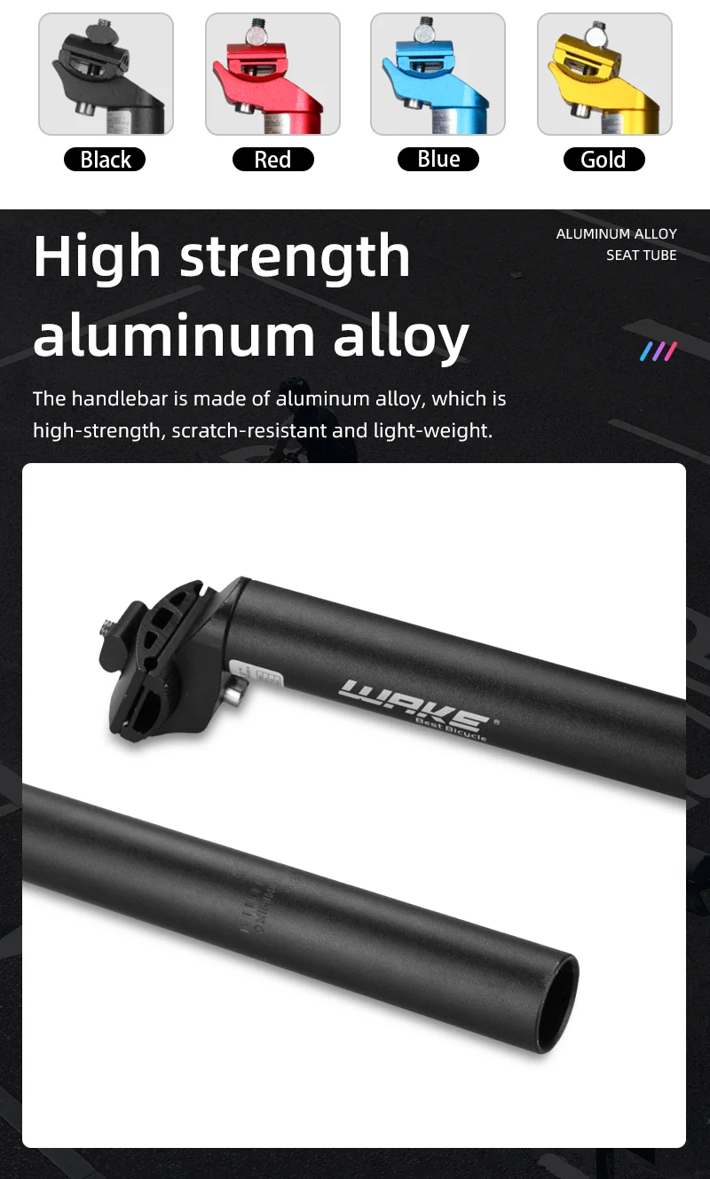Description Picture 4 of itemWAKE Bicycle Seatpost 350mm 25.4 27.2 28.6 30.4 30.9 31.6 Adjustable Bike Seat Post Tube Saddle for MTB Mountain Road Bike BMX