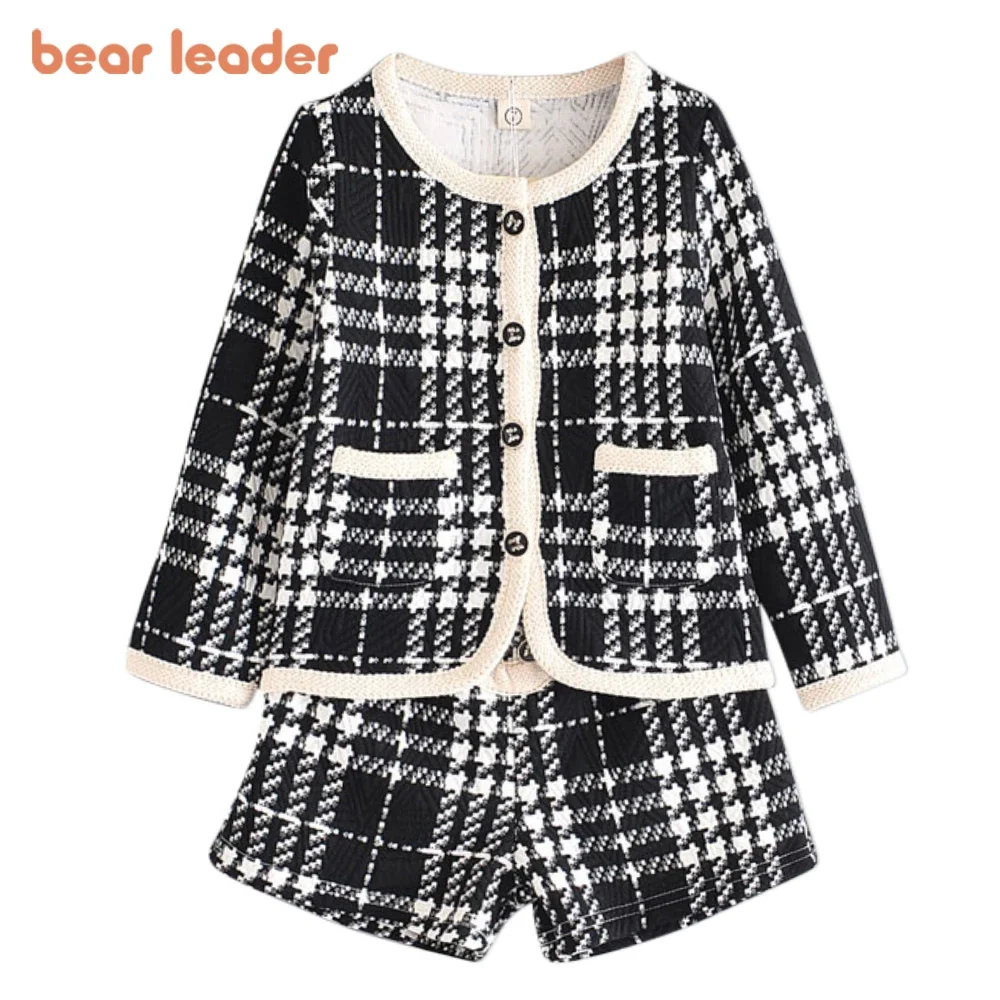 Bear Leader Girls Clothing Set new brand girl clothes long sleeve plaid kids suit top + pant 2pcs elegant children clothing outfit kids clothing set girls clothing set