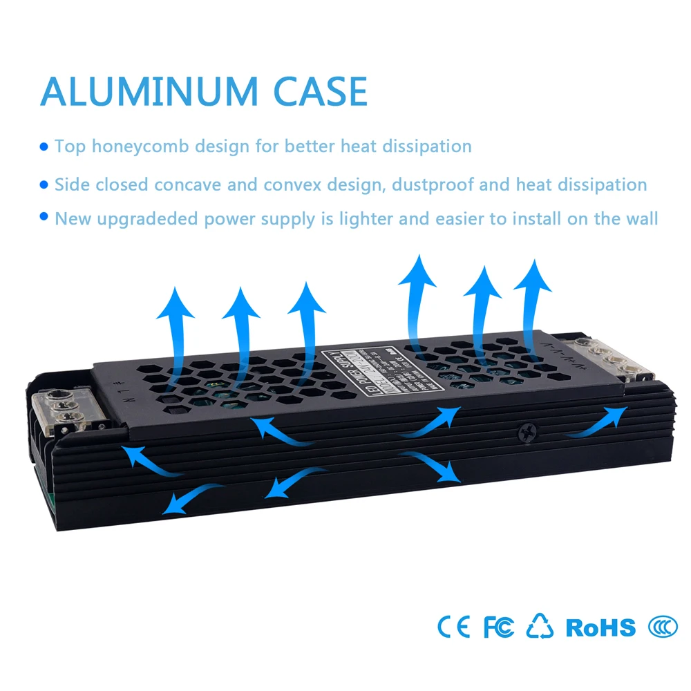 Description Picture 5 of item12V 24V LED Power Supply AC to DC Transformer 60W 100W 200W 300W 400W Super Thin Converter for LED Strip Light Bulb LED Driver