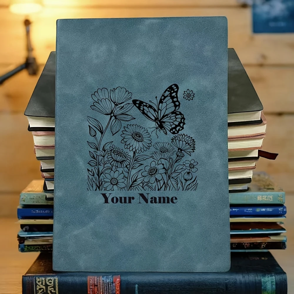 Personalized Elegant Floral Diary Notebook with Custom Name Personalization - Perfect