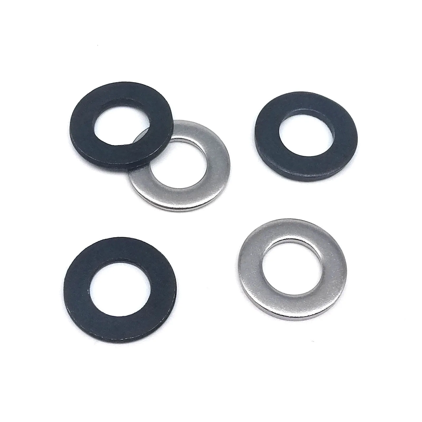 320pcs/box M1.6 M2 M2.5 M3 M3.5 M4 M5 M6 M8 GB97 DIN125 A2 304 Stainless Steel Black Plain Gasket Flat Washer Assortment Kit Set