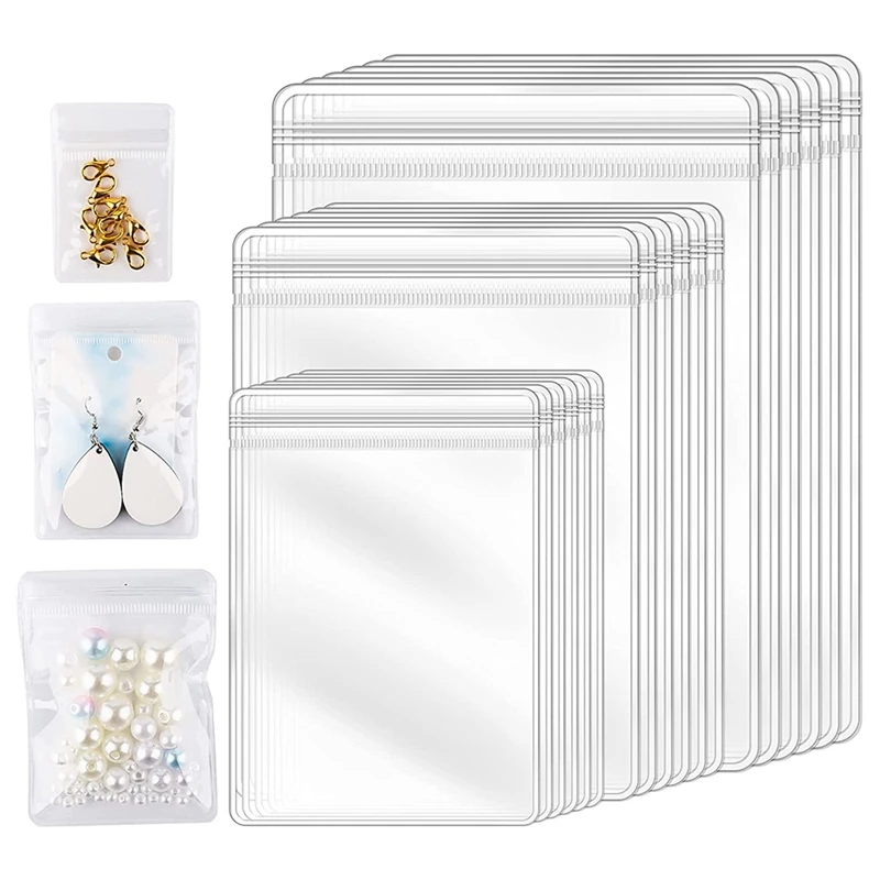 150Pcs 3 Sizes Clear Earring Bags, Waterproof Bags Thickened Reusable Storage Pouch For Jewelry Rings Necklace Bracelet microfiber jewelry bag envelope small gift pouches rings earings necklace tarot packaging storage bags wedding favor candy bag