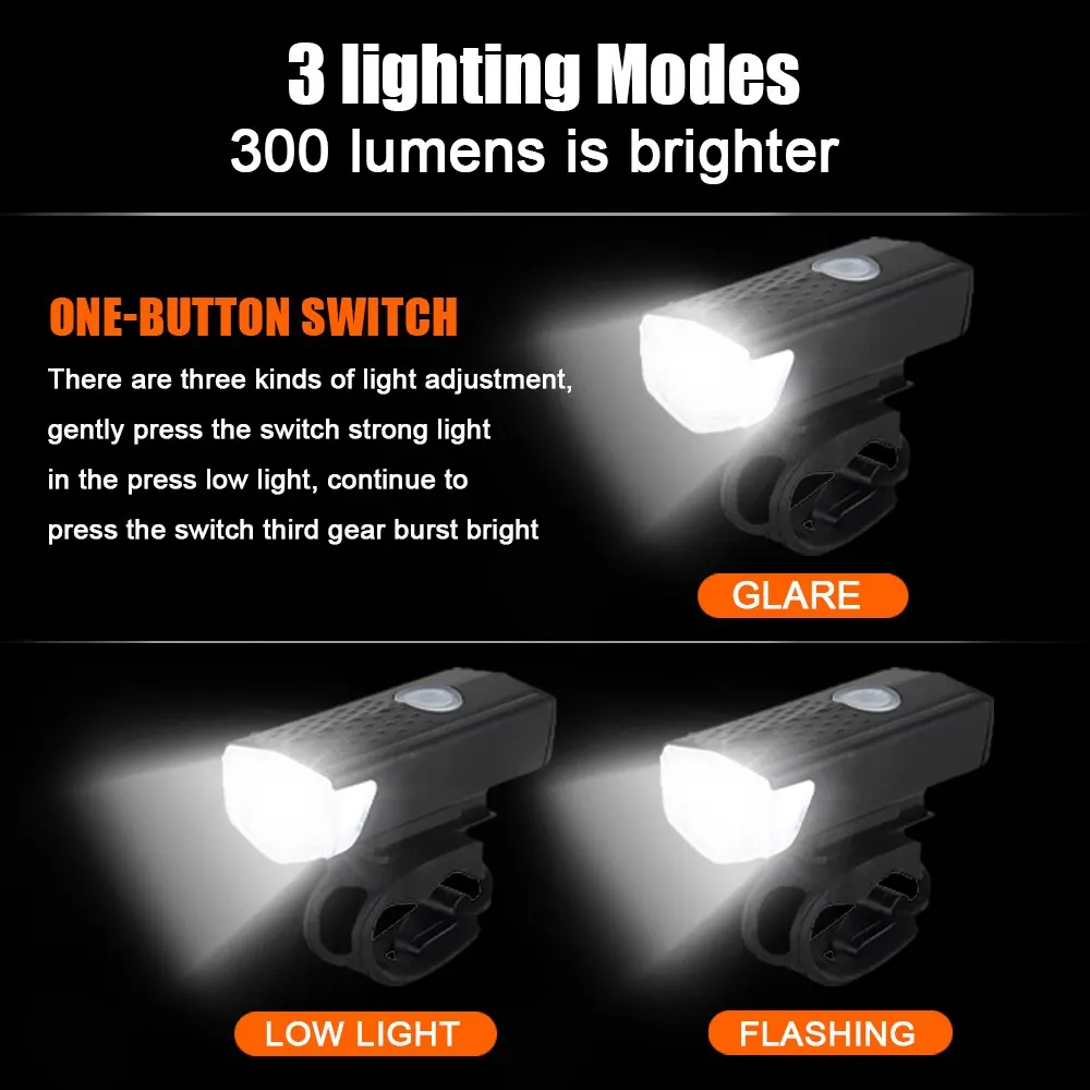 Led Light Flashing Front Bike Light MTB Bike Front Lights USB LED