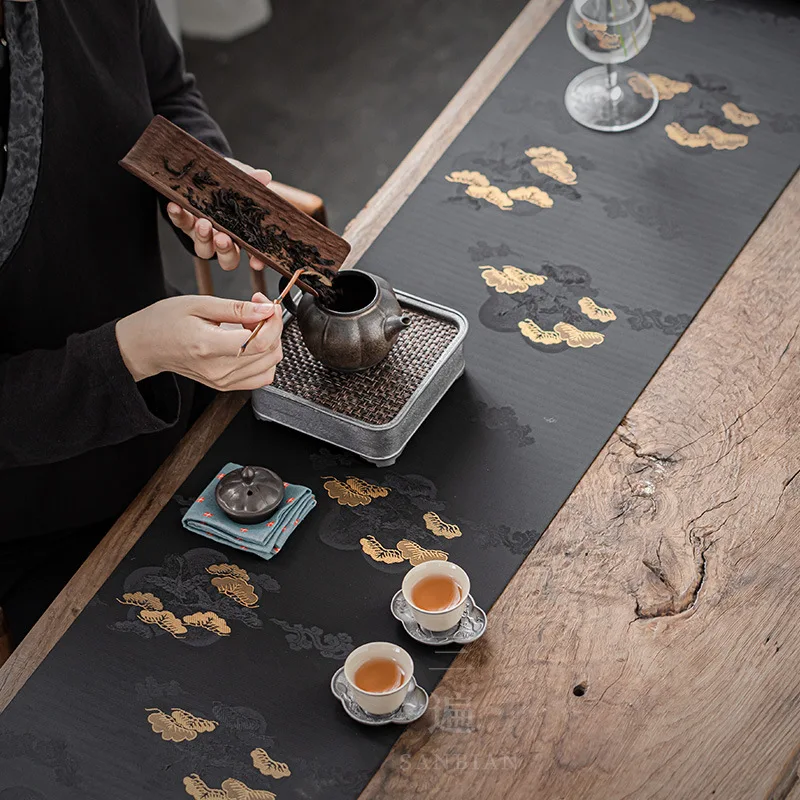 

Тройной парчовый чайный коврик Yunsong, новинка, китайский дзен, водостойкая скатерть, скатерть, коврик для чайного стола, сухой настил для чайного стола, Acce