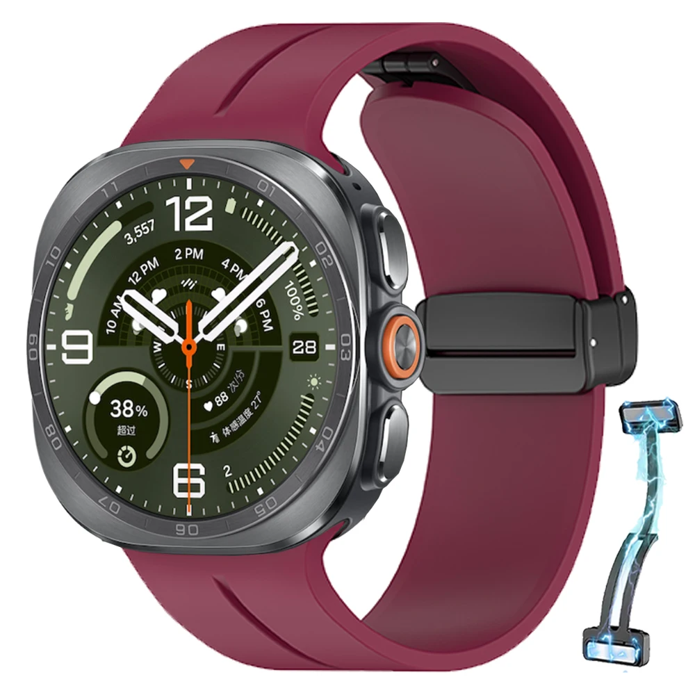 Magnetic Folding Buckle Silicone Sport Band Bracelet - Soft Strap