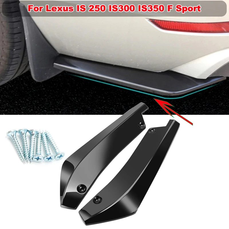 

40cm Rear Bumper Splitter Side Spoiler Canards Cover Trim Sticker Universal For Lexus IS 250 IS300 IS350 F Sport Car Accessories