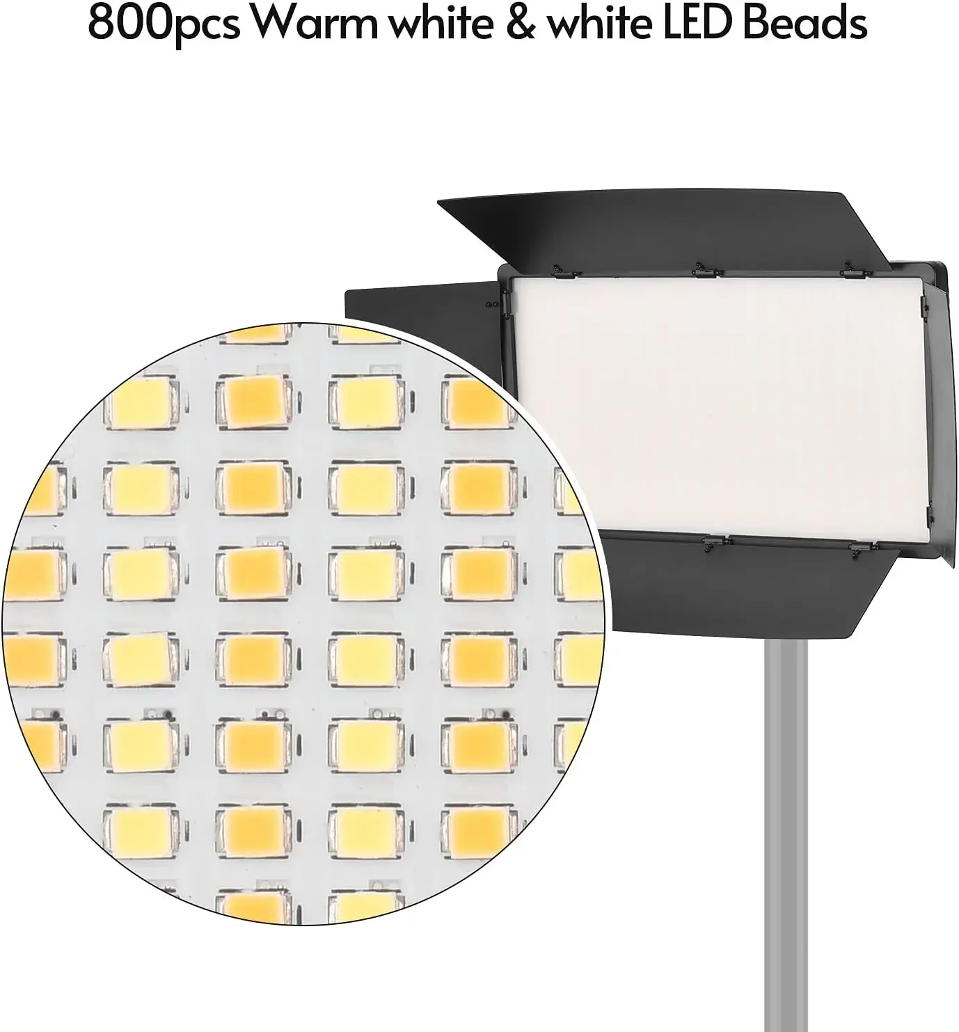 프로 LED 800 비디오 조명, 결혼식 야외 촬영용 사진 조명, 3200-5600k 색 온도 범위 50w