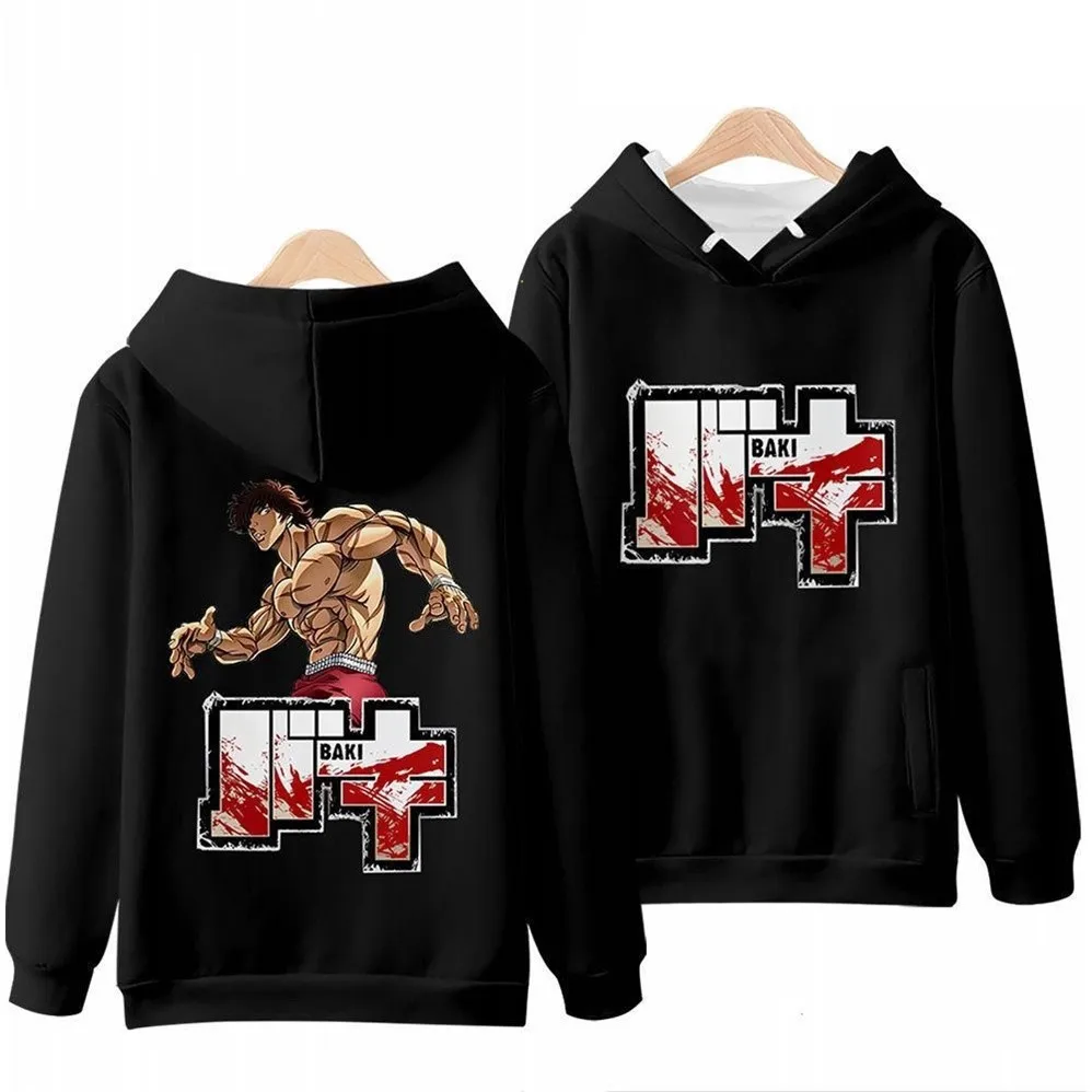 

Anime Baki Hoodie The Grappler Yujiro Hanma Gym Vintage Men's Oversized Casual Streetwear Men Women Manga Harajuku Sweatshirt