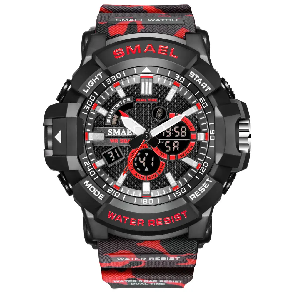 

Fashion Smael Top Luxury Brand Army Military Men Sport Dual Time Waterproof For Male Quartz Analog Digital Wrist Watches