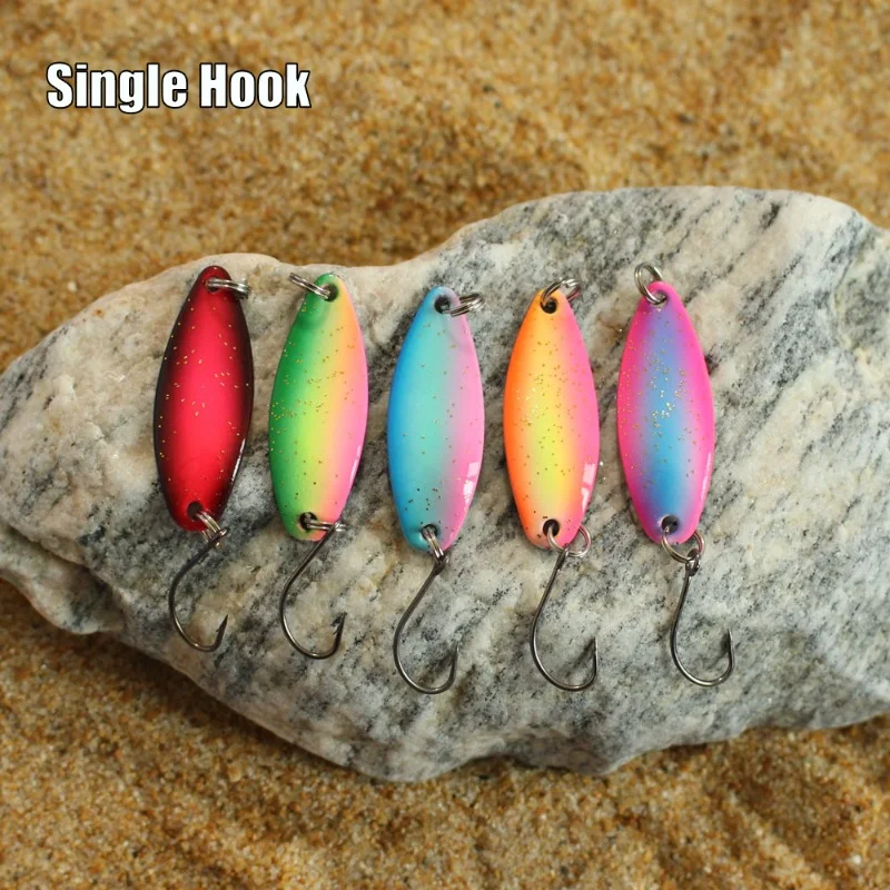 5Pcs Spoonbait 3.2g 4.5g Colorful Metal Jig Spinner Swimbait Sinking Wobbler Bass Pike Trout Stream Fishing Tackle