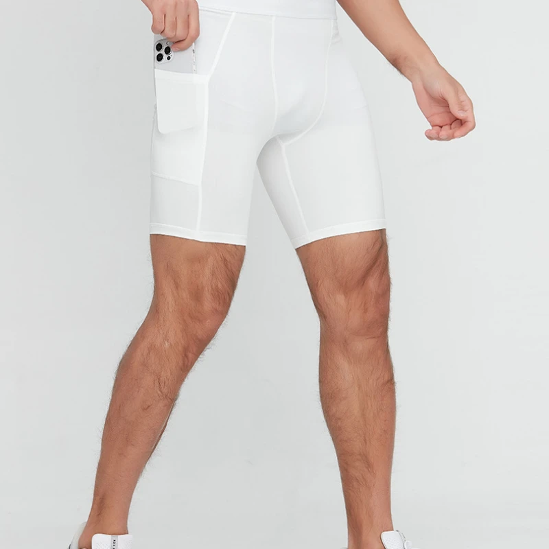 Men Shorts Pockets Outdoor Sweatpants Running Breathable Gym Shorts Quick Dry Casual Wear Basketball Tight Solid