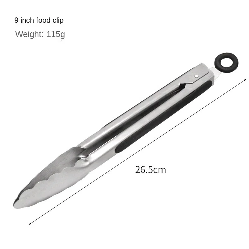 Food Tongs Steel food tongs BBQ grill tools 9 inch 12 inch 14 16 factory stainless steel food tongs