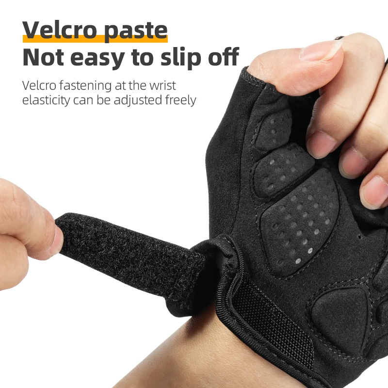 ROCKBROS Bike Gloves Men Women Breathable Shockproof SBR Palm Cycling Shorts Gloves MTB Road Sports Half Finger Cycling Gloves 5