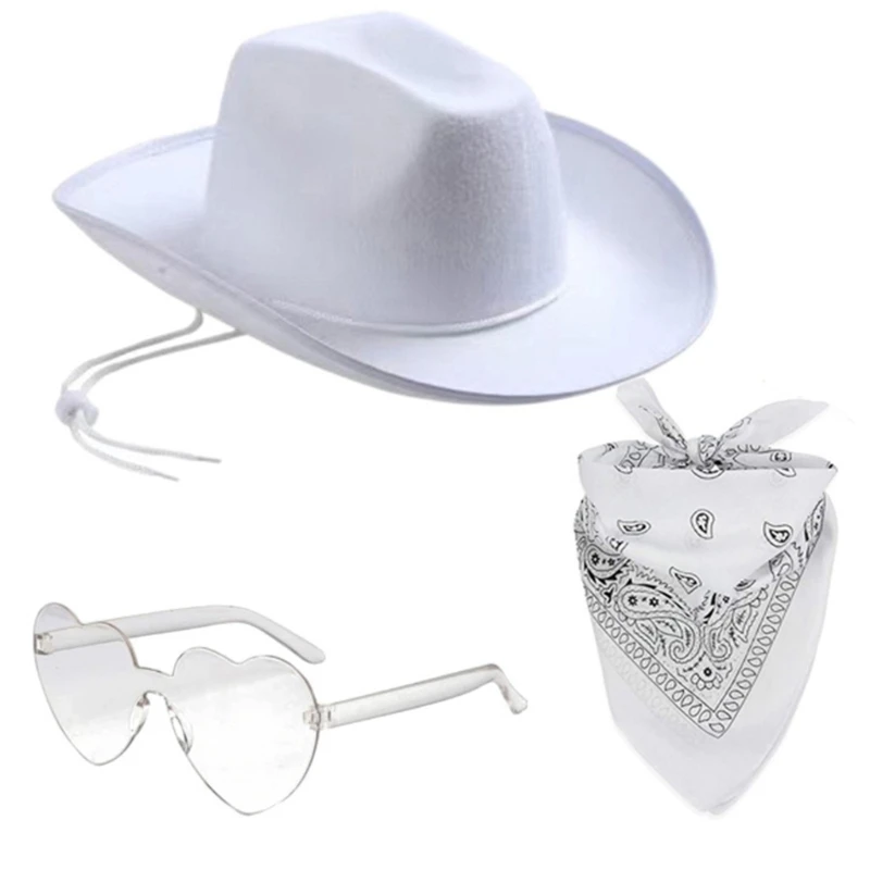 Cowgirl hats Women Cowgirl Hat Sunglasses Scarf Bachelorette Party Costume Set Accessories