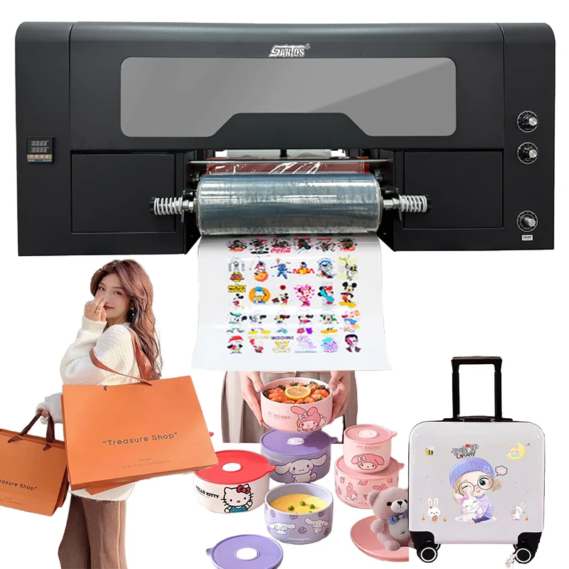 

High speed UV DTF sticker printer dual xp600 head AB film cup wrap printer for customization logo printing machine