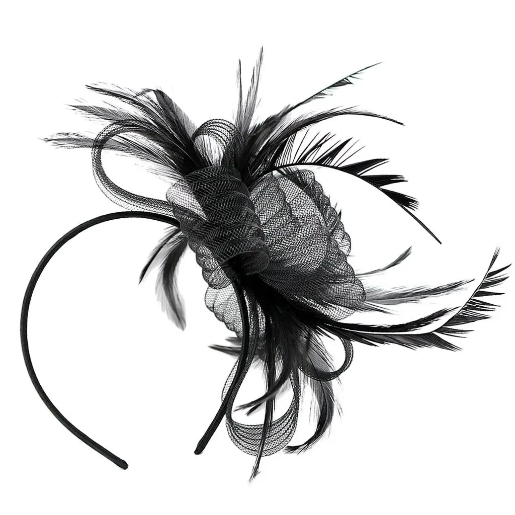 Women 1920s Flapper Headband Feather Hair Band Cocktail Party