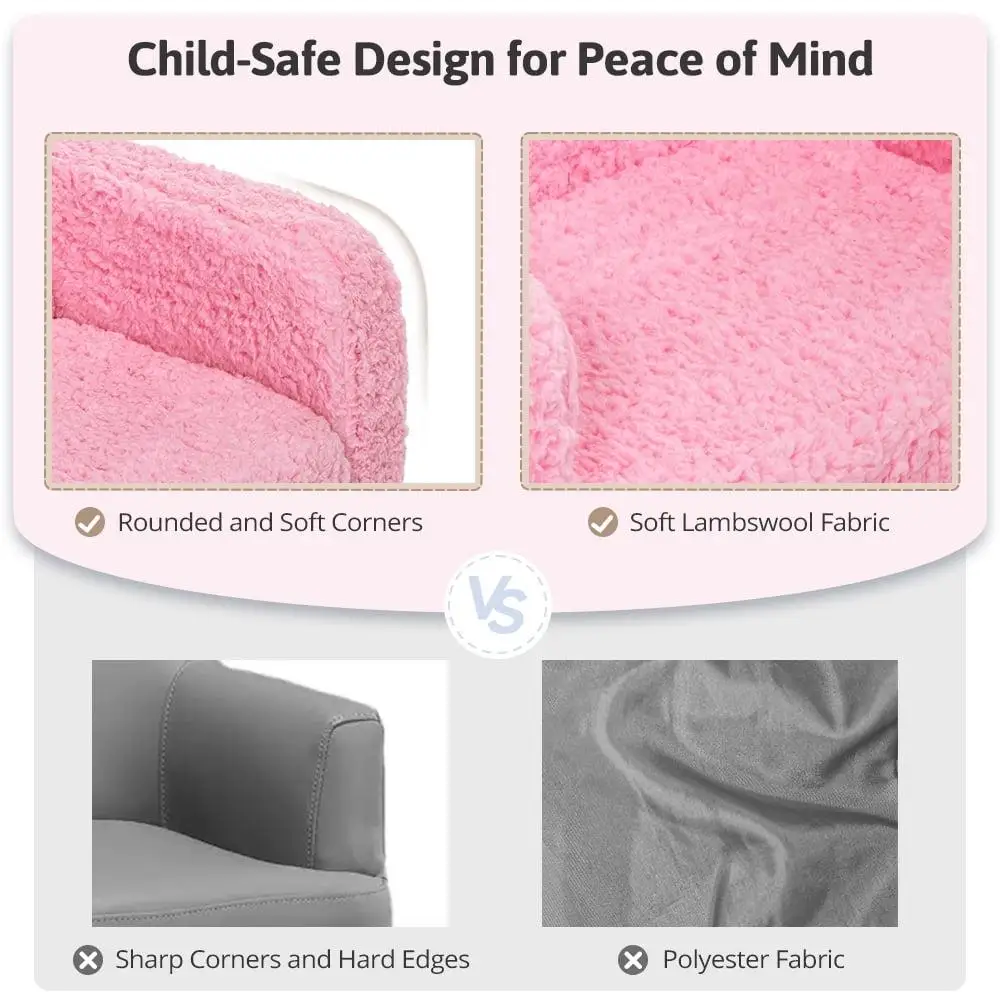 Convertible 2 in 1 Kids Sofa Lightweight Foldable Lounger Toddler Chair Baby Sleeper Soft Foam Indoor Playtime Relaxation 6