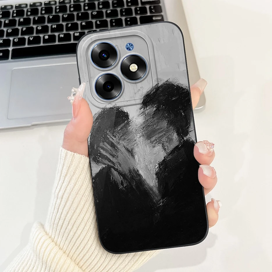 Cute Panda Cartoon Cover - Soft Silicone Case for Tecno Spark 20 Series