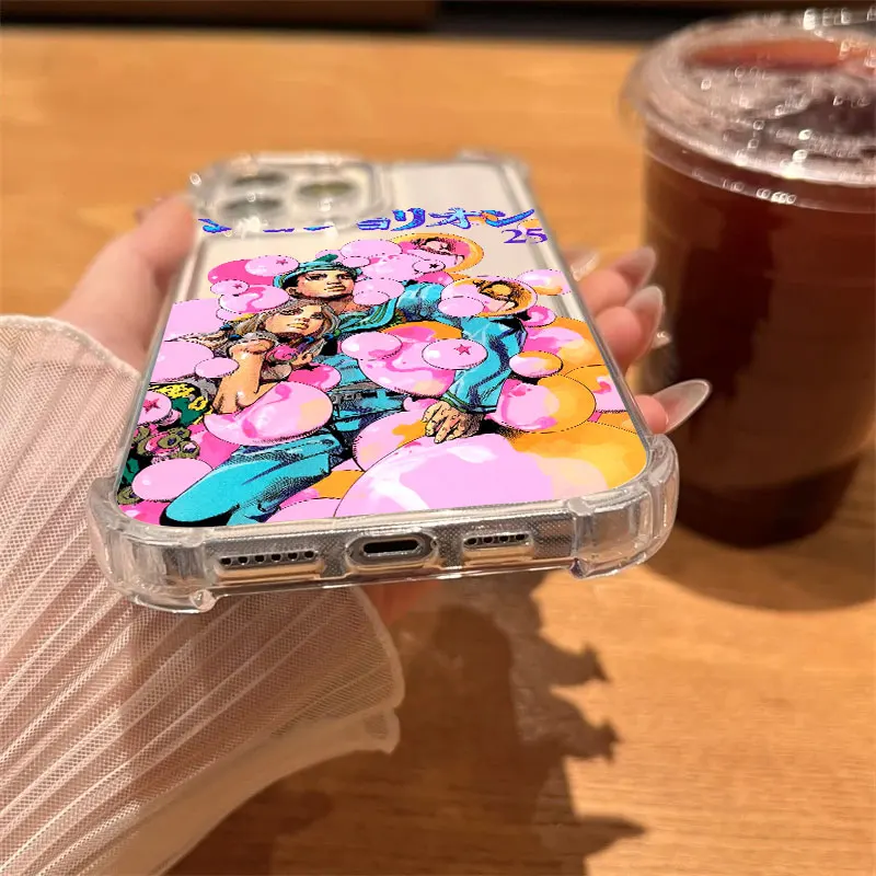 Clear Shockproof Anime Phone Case - JoJo's Bizarre Adventure Design